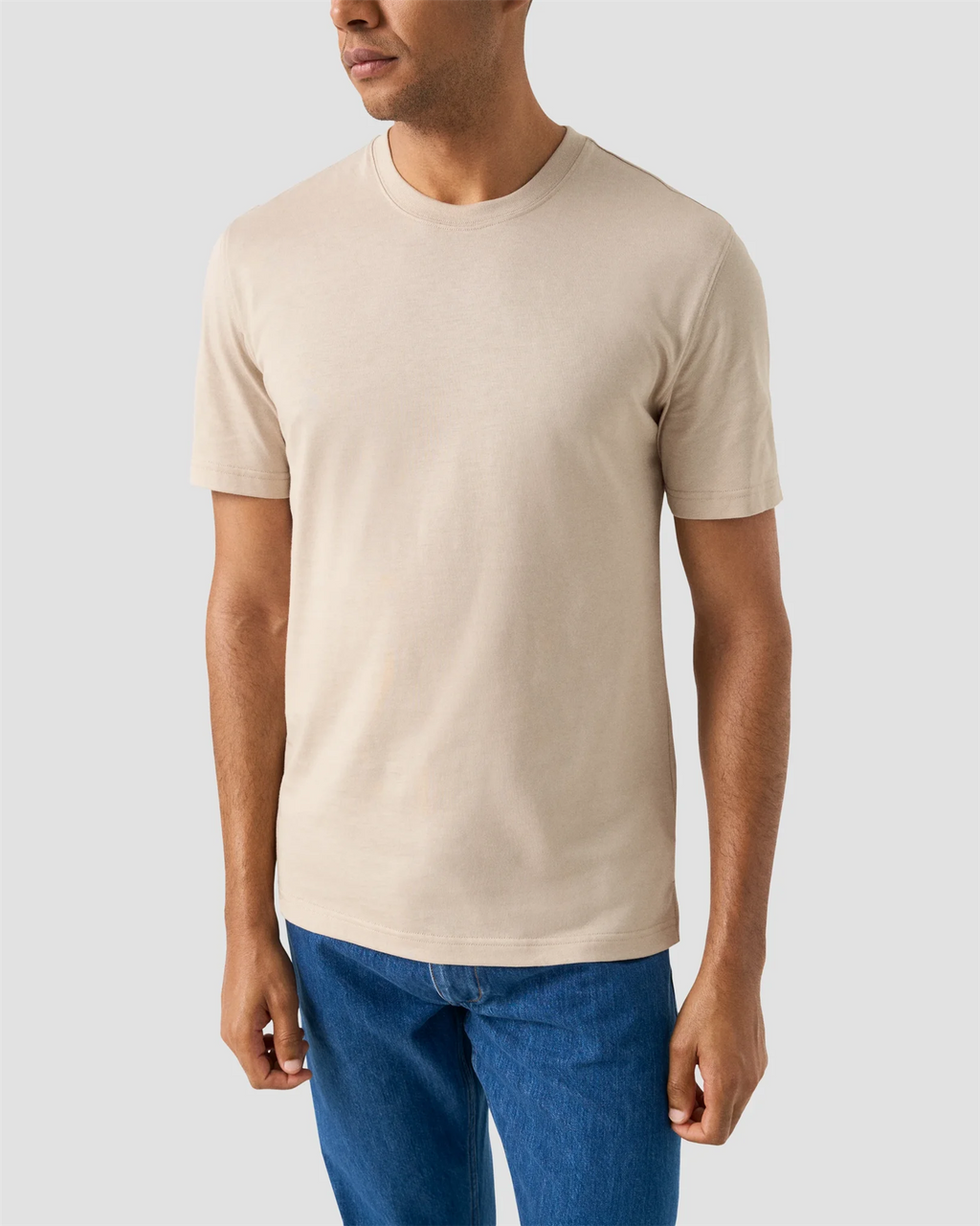 Single Jersey Supima Cotton T-shirt Beige