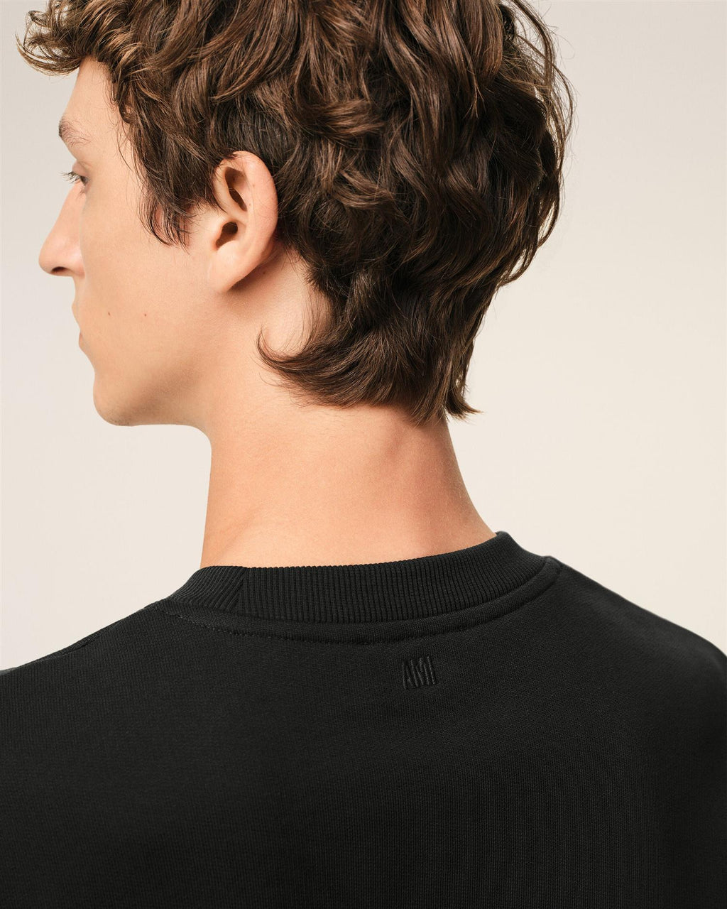 LOOPBACK COTTON AMI DE COEUR SWEATSHIRT BLACK