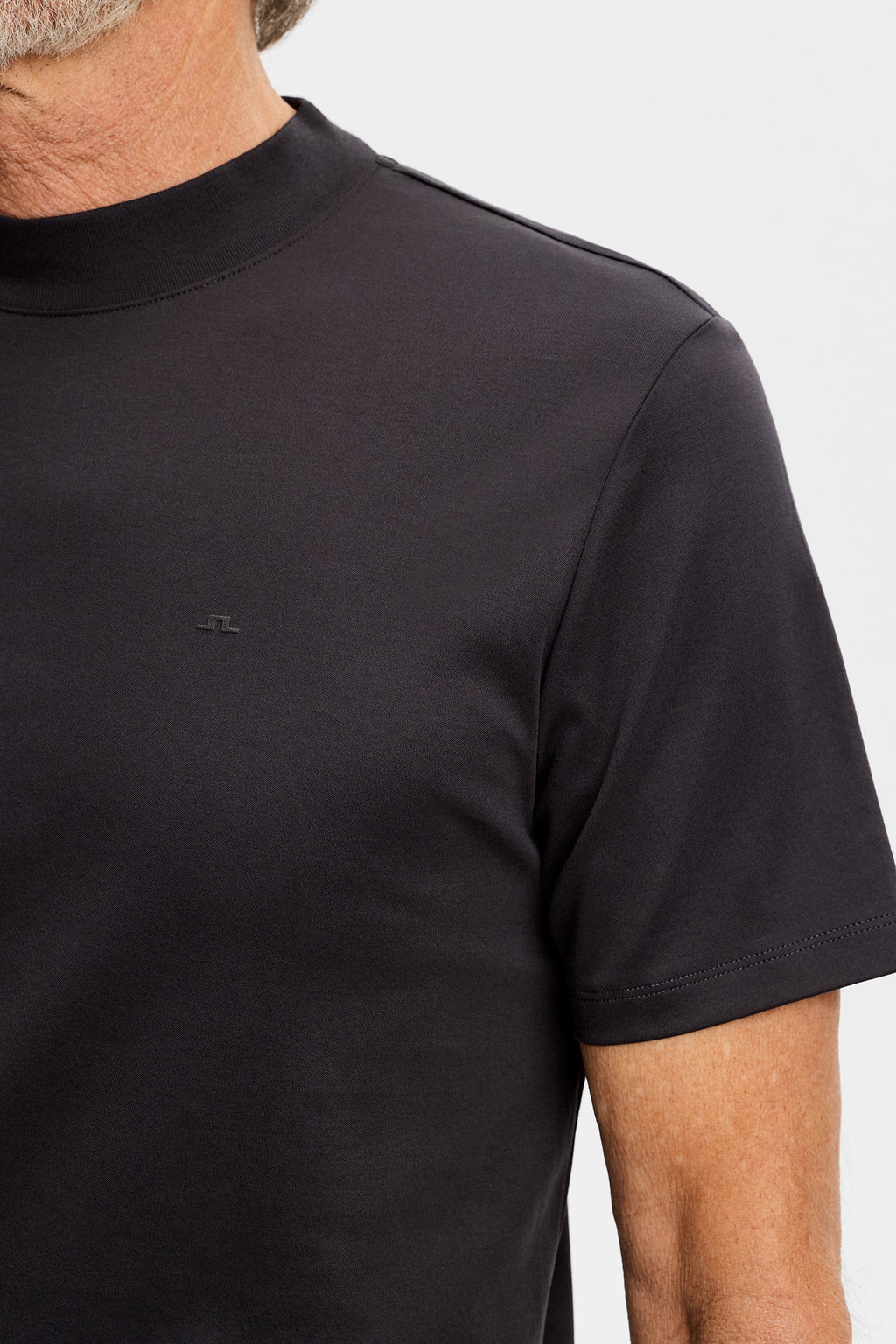 Ace Mercerized Mock Neck T-Shirt Black