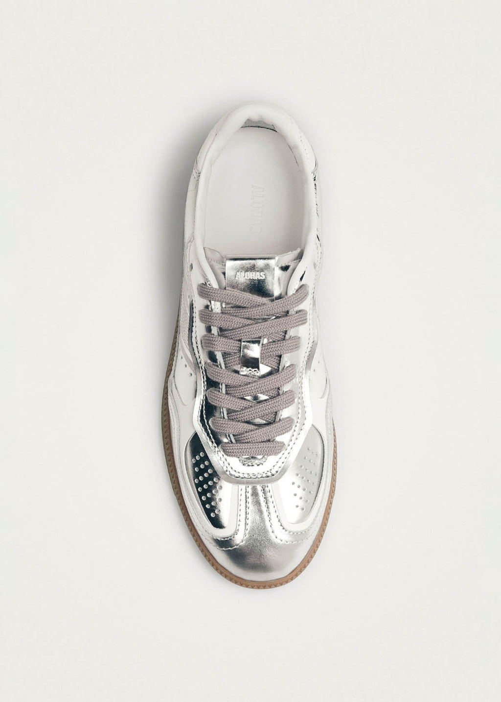 TB.490 Leather Sneakers Rife Shimmer Silver Cream