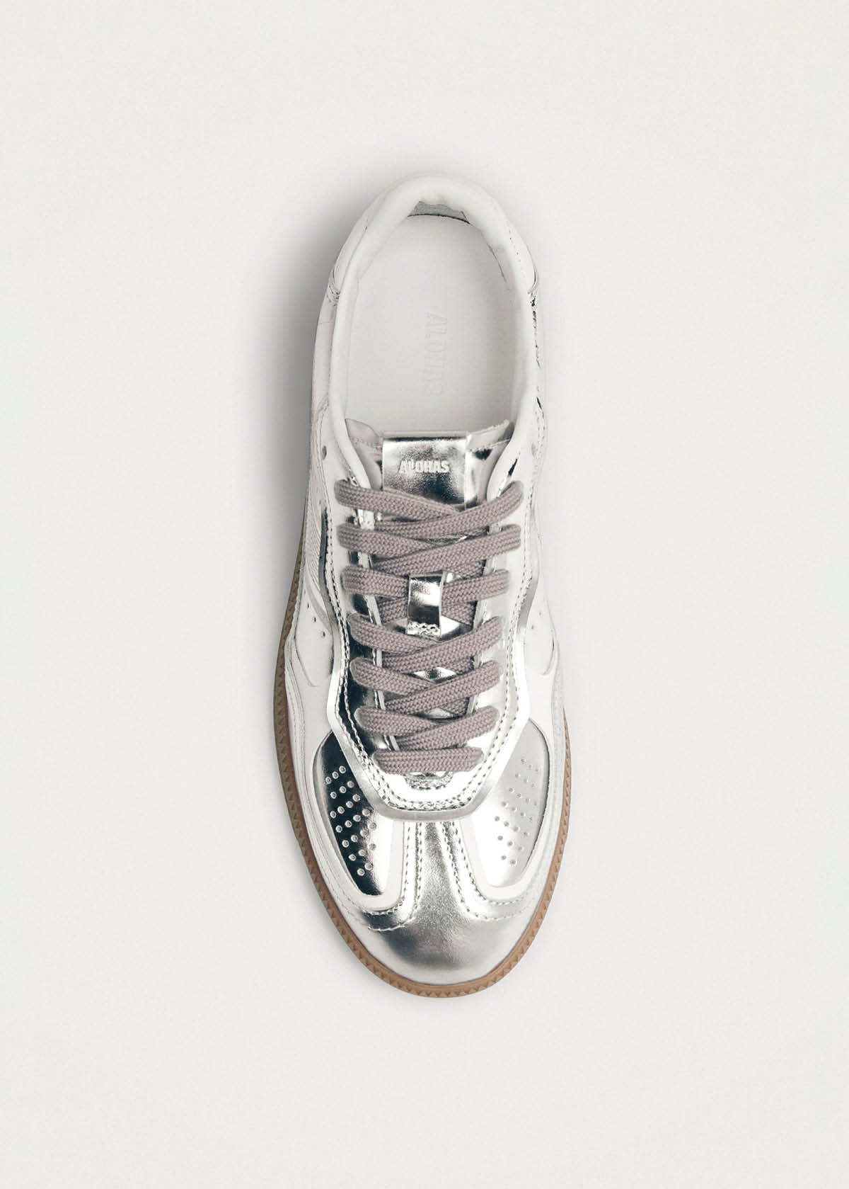 TB.490 Leather Sneakers Rife Shimmer Silver Cream