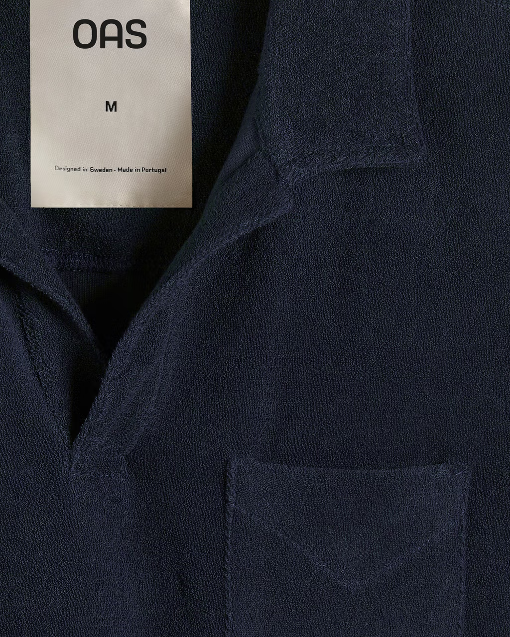 Cotton Terry Polo Shirt Navy
