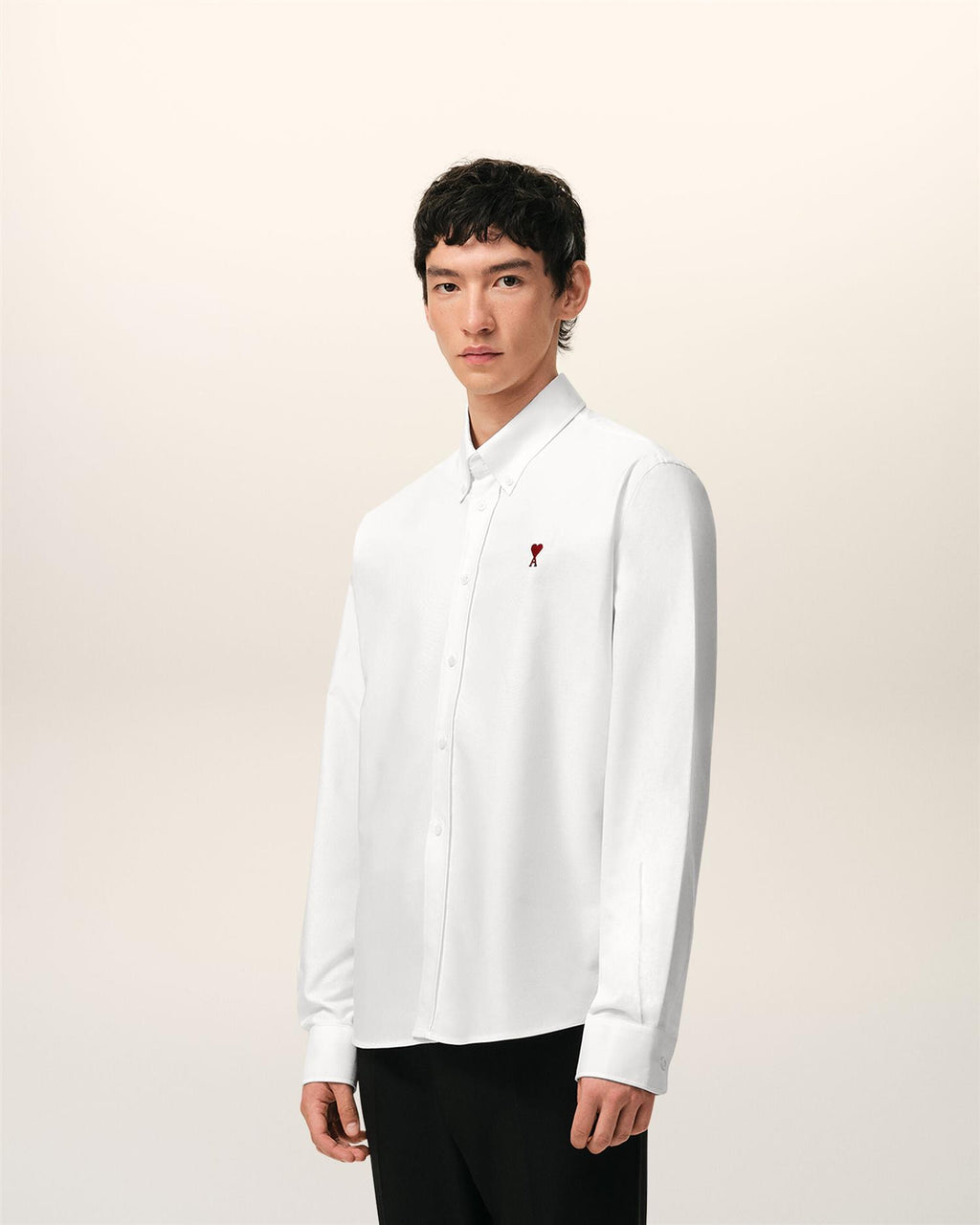 Embroidered AMI DE COEUR OXFORD SHIRT WHITE