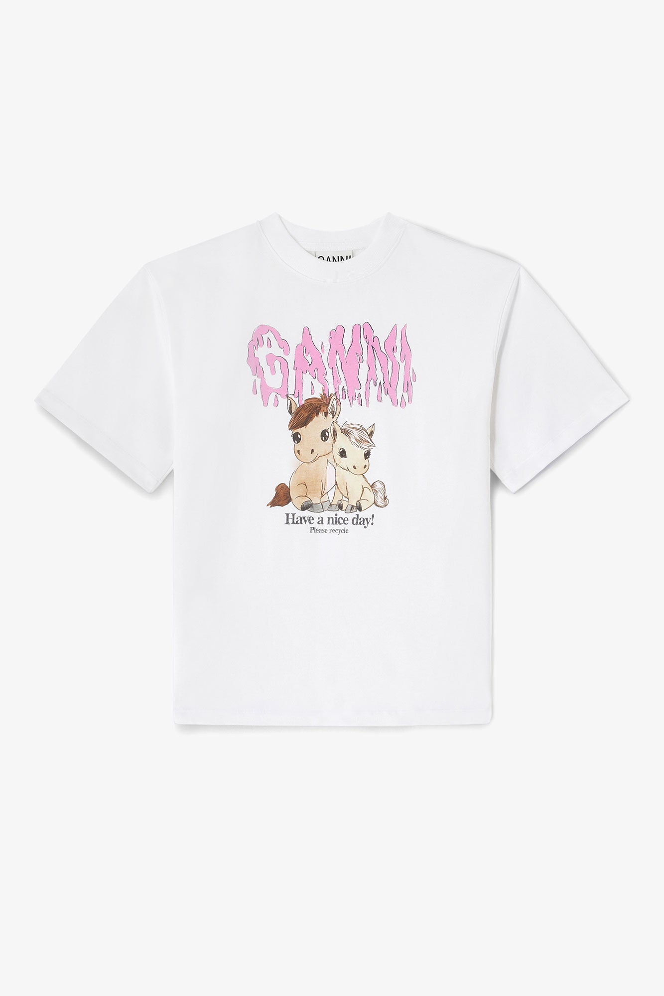 Graphic pony print T-shirt Bright White