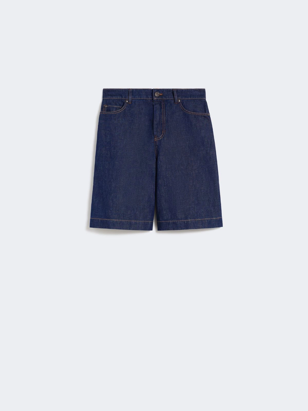 OZONO Cotton Linen denim Bermuda shorts Navy