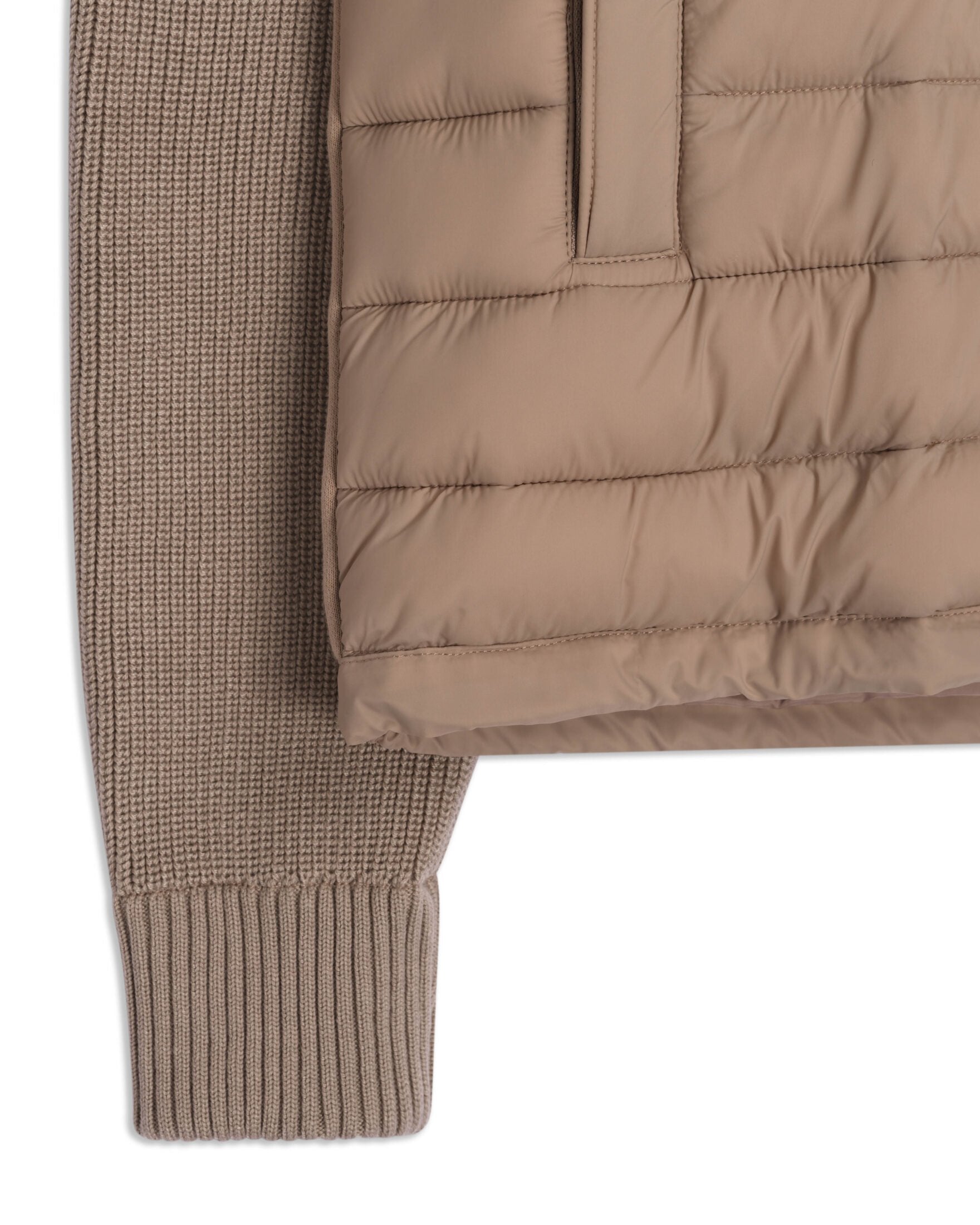 KNITTED THERMAL PADDED JACKET BEIGE