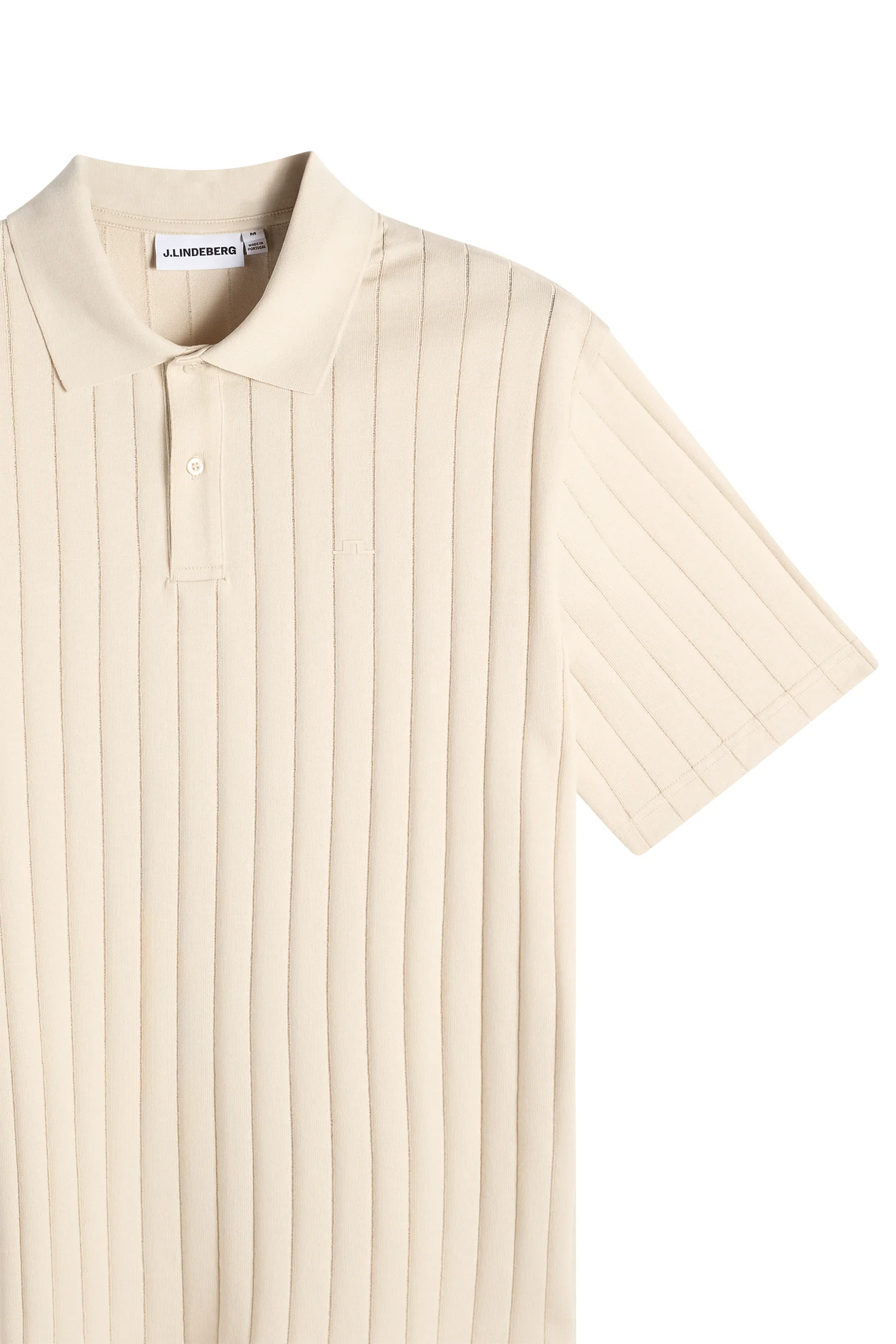 Simon Stripe Knitted Polo Moonbeam