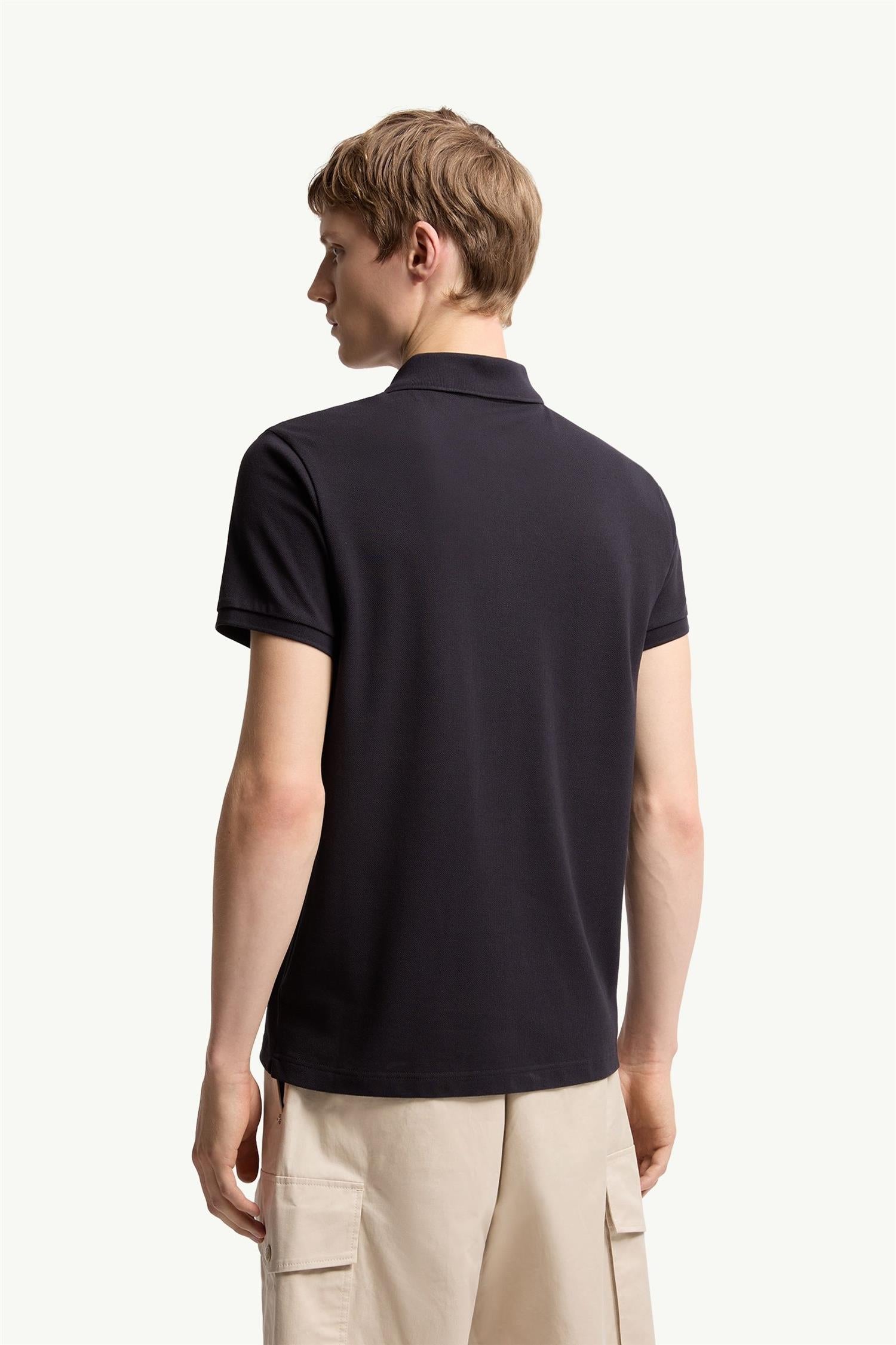 Logo Patch Cotton Polo Shirt BLUE