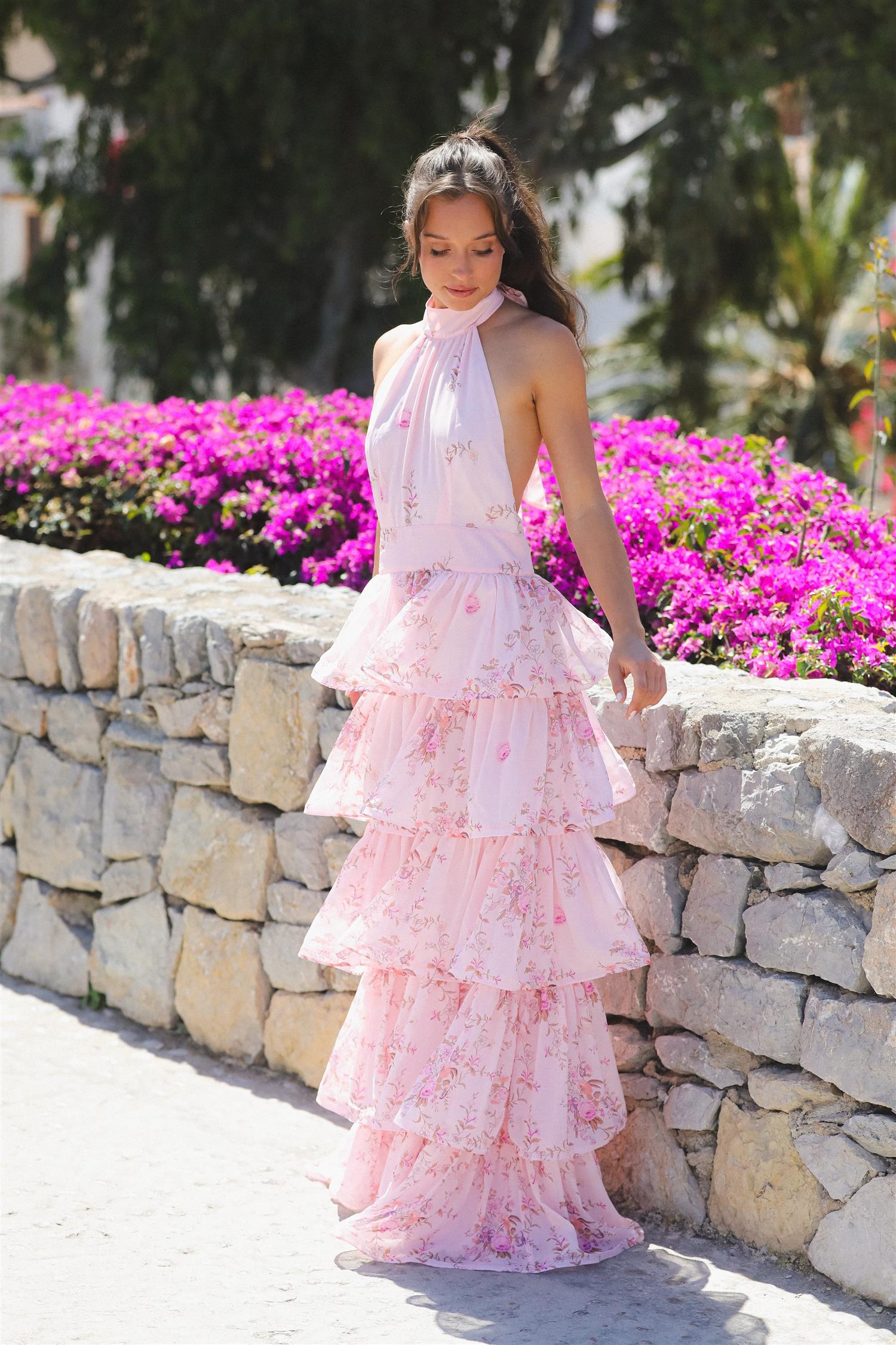 Angeline Maxi Dress Pink Blush Bloom