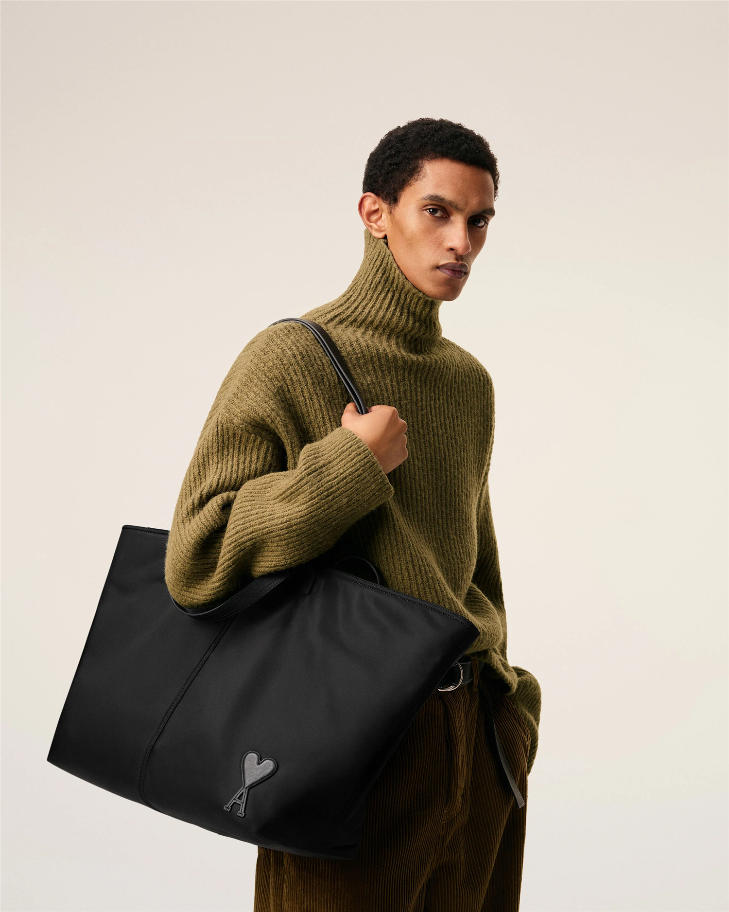 MARCEL  PADDED NYLON SHOPPING BAG BLACK