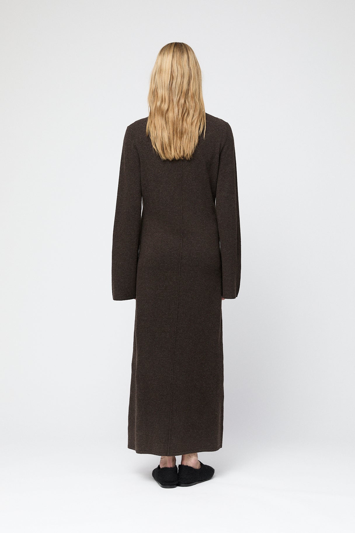 Turtleneck Toulon Knitted Maxi Dress Coffee