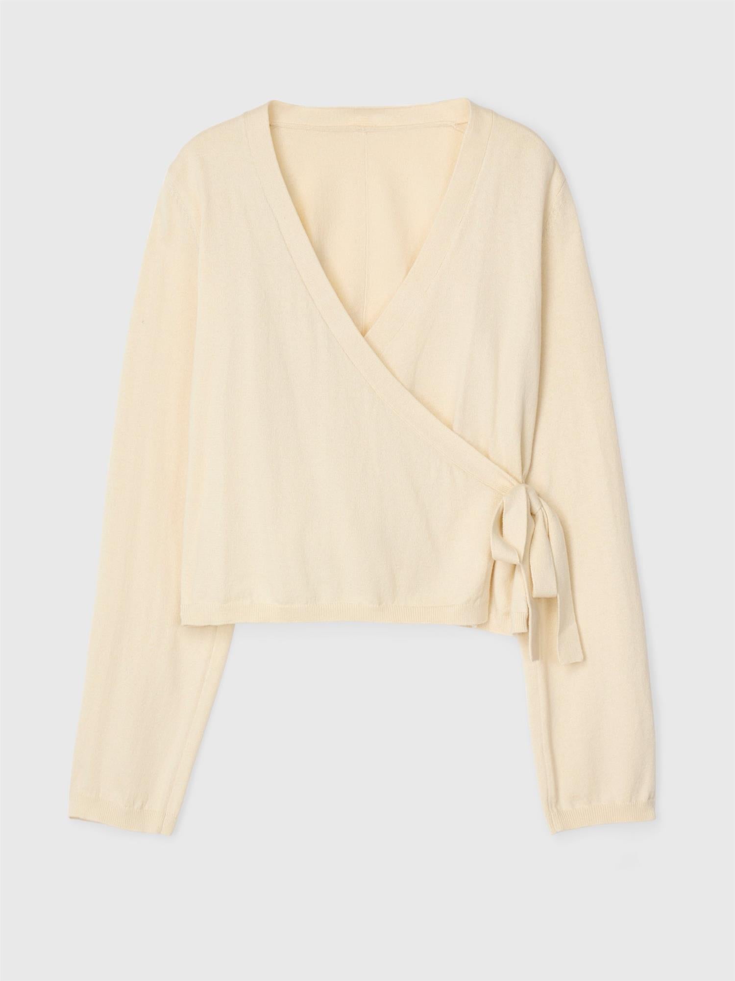 Cotton Cashmere Wrap Cardigan Full Cream