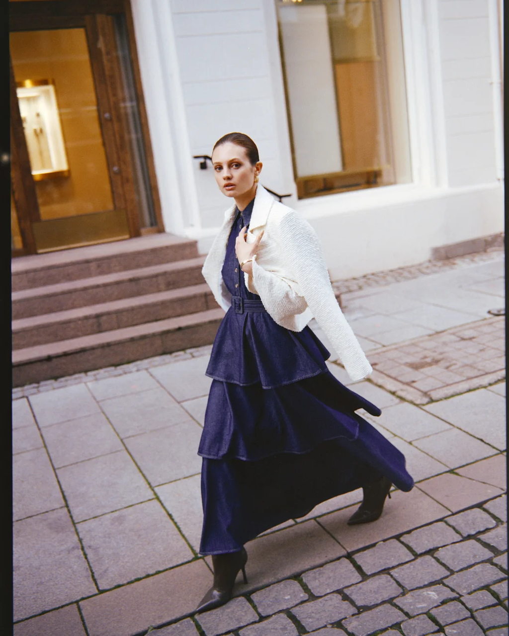 denim Shirt Dress Dark Blue