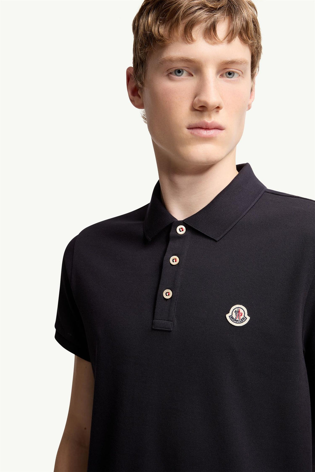 Logo Patch Cotton Polo Shirt BLUE