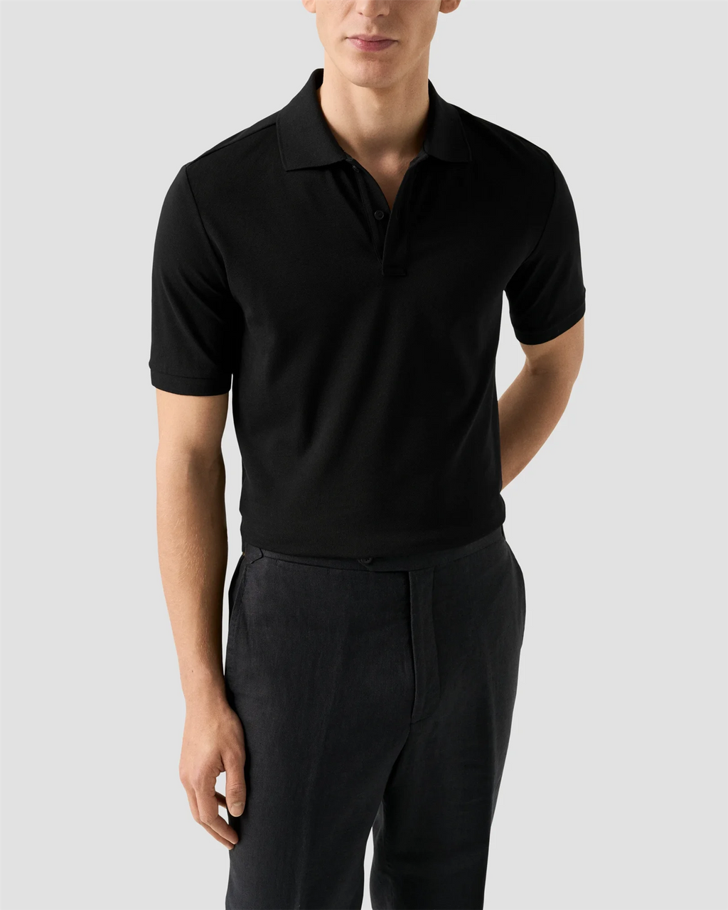 Pima Cotton Pique Polo T-Shirt Black