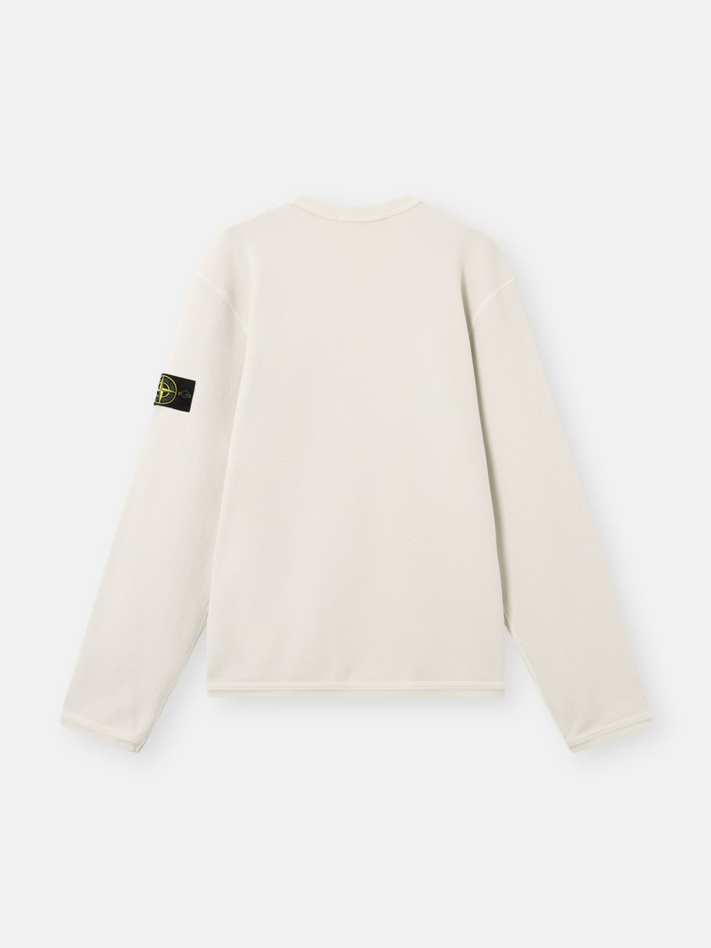 MESH STITCH COTTON SWEATSHIRT IVORY