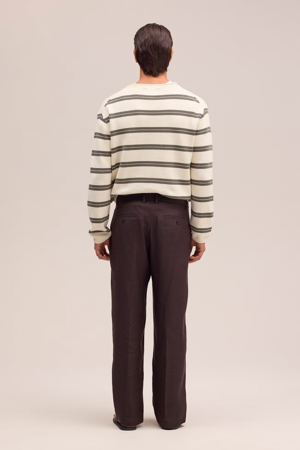 Kay Relaxed fit linen blend Trouser 1808 Deep Truffle
