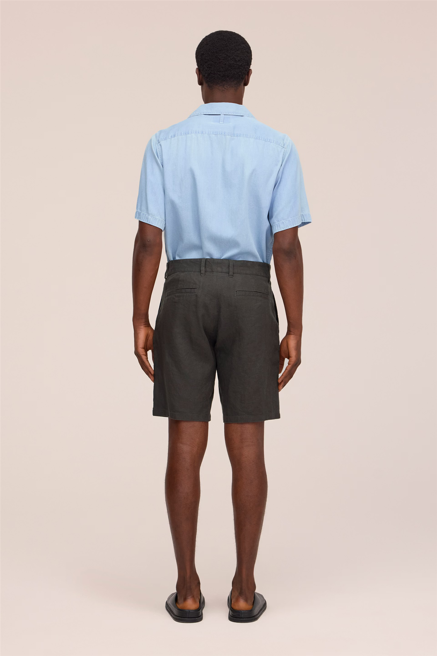 Aden 1454 Linen Shorts Dark Army