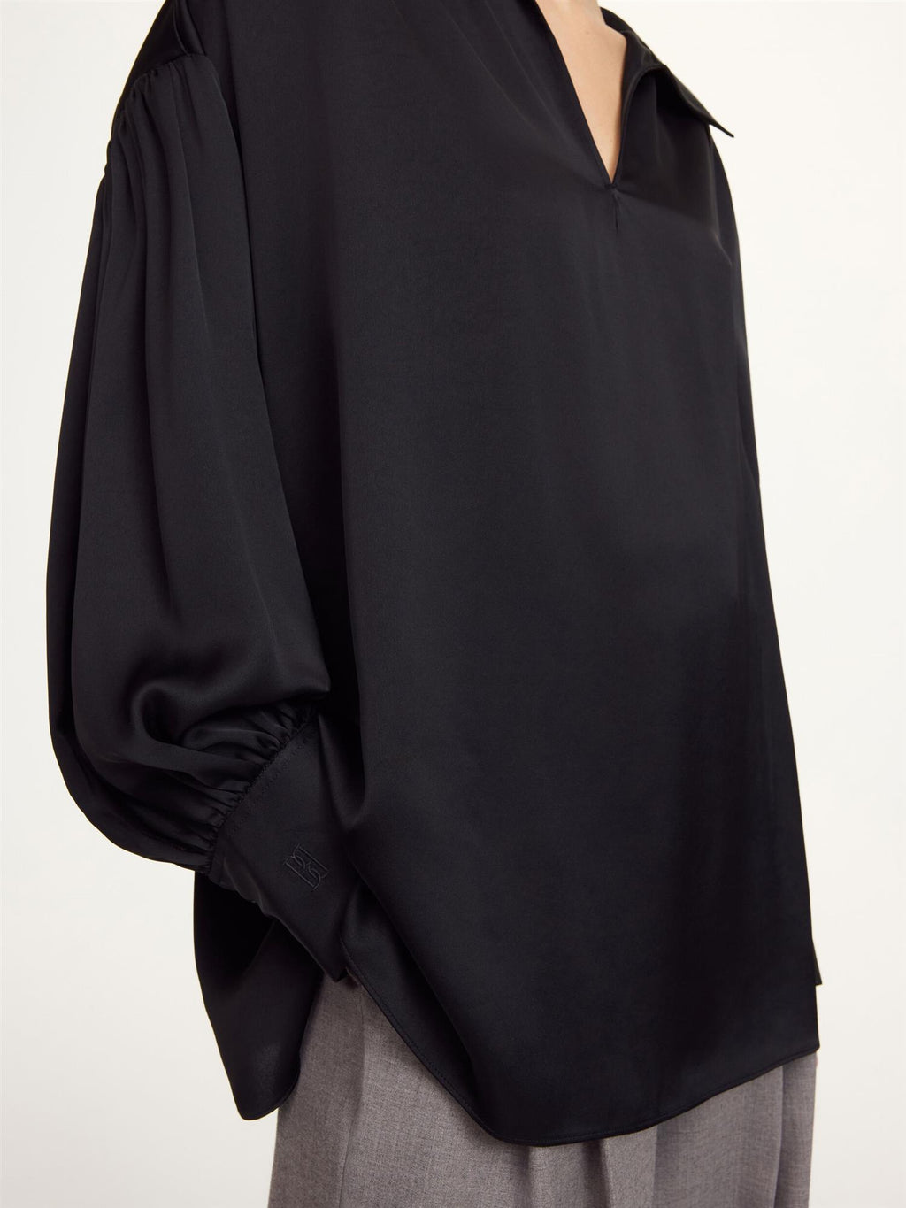 LEONORA SATIN Blouse Black