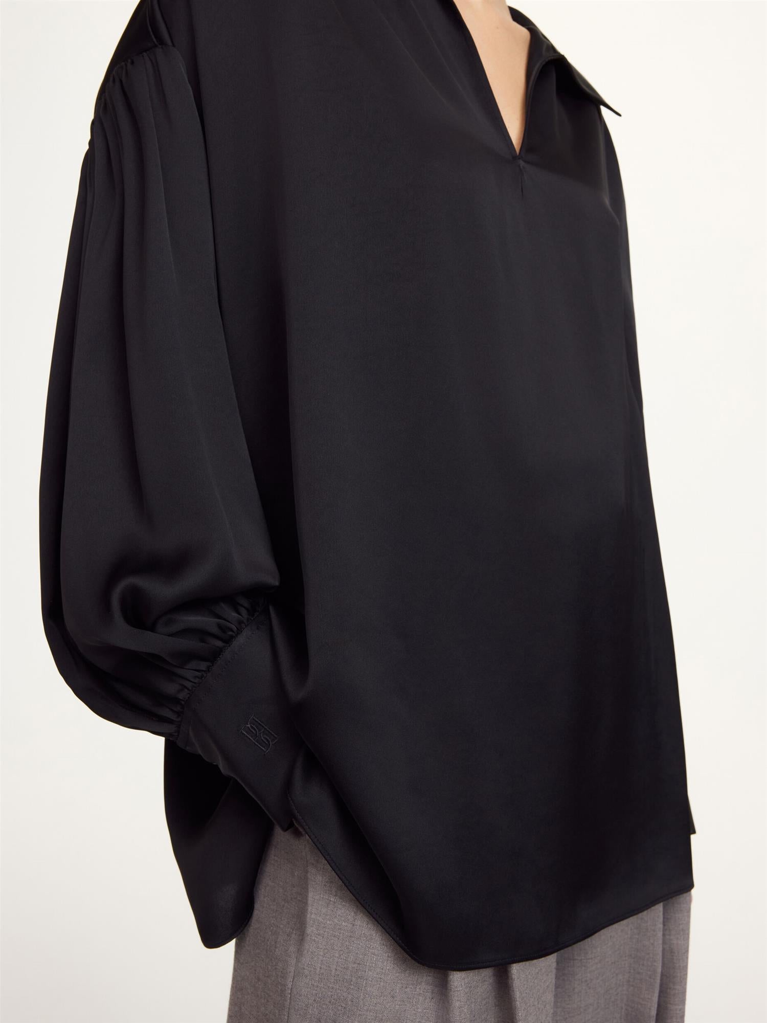LEONORA SATIN Blouse Black