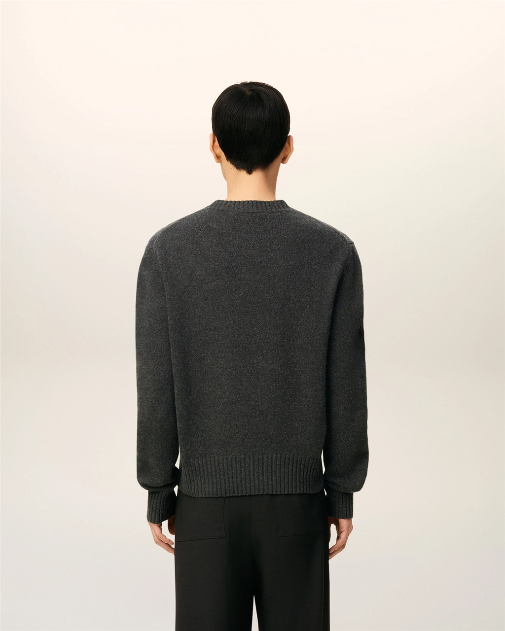 KNITTED ADC CASHMERE SWEATER ANTHRACITE