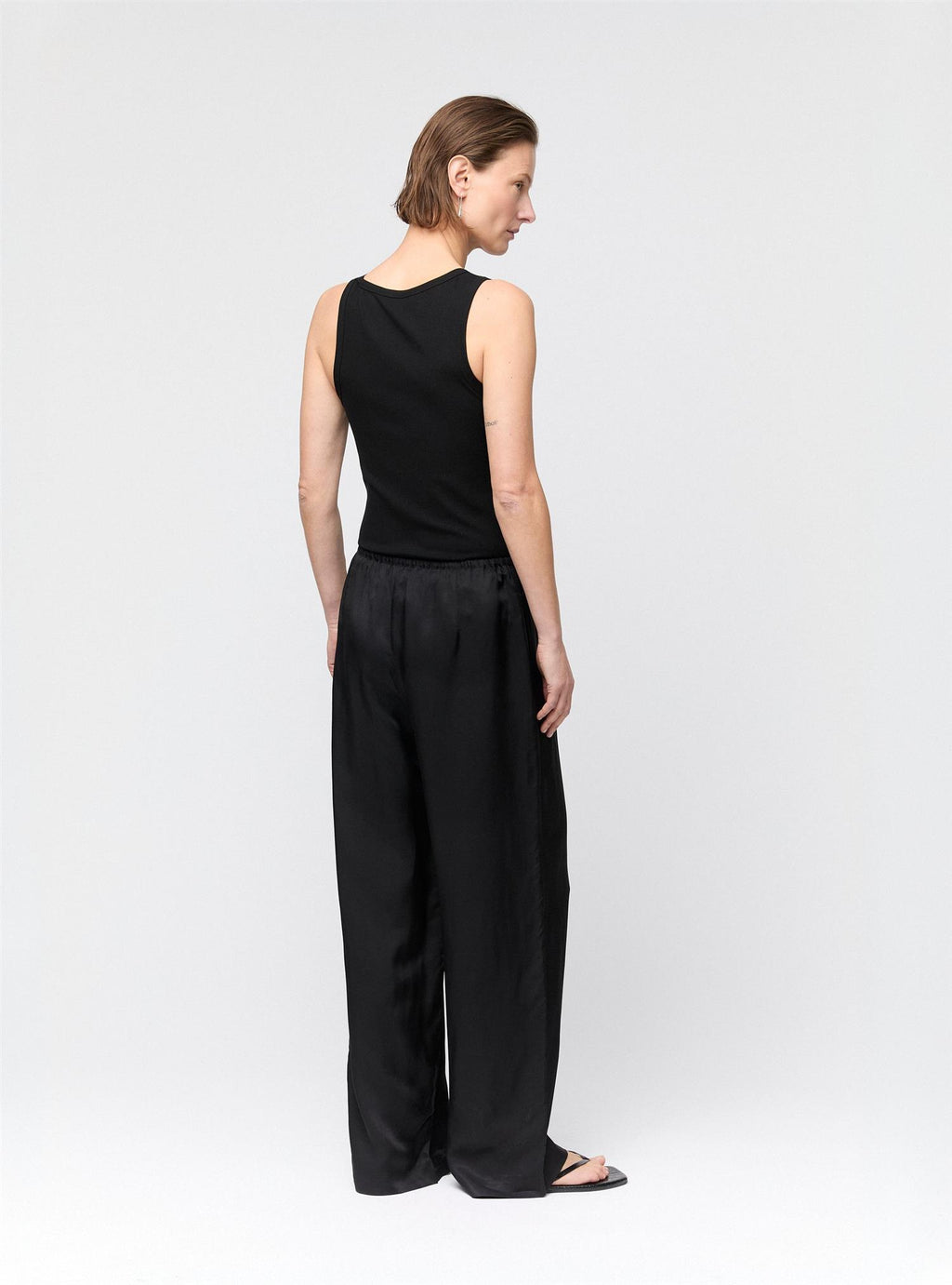 Viscose Twill Siena Trousers Jet Black