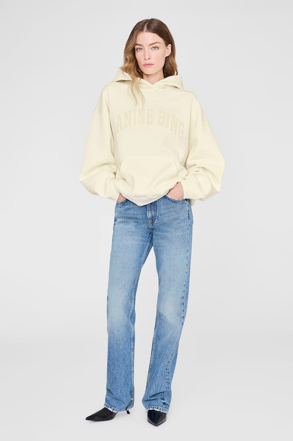 HARVEY HOODIE WASHED CREAM