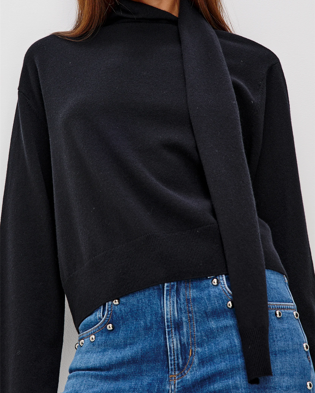CORTINA SCARF SWEATER Black