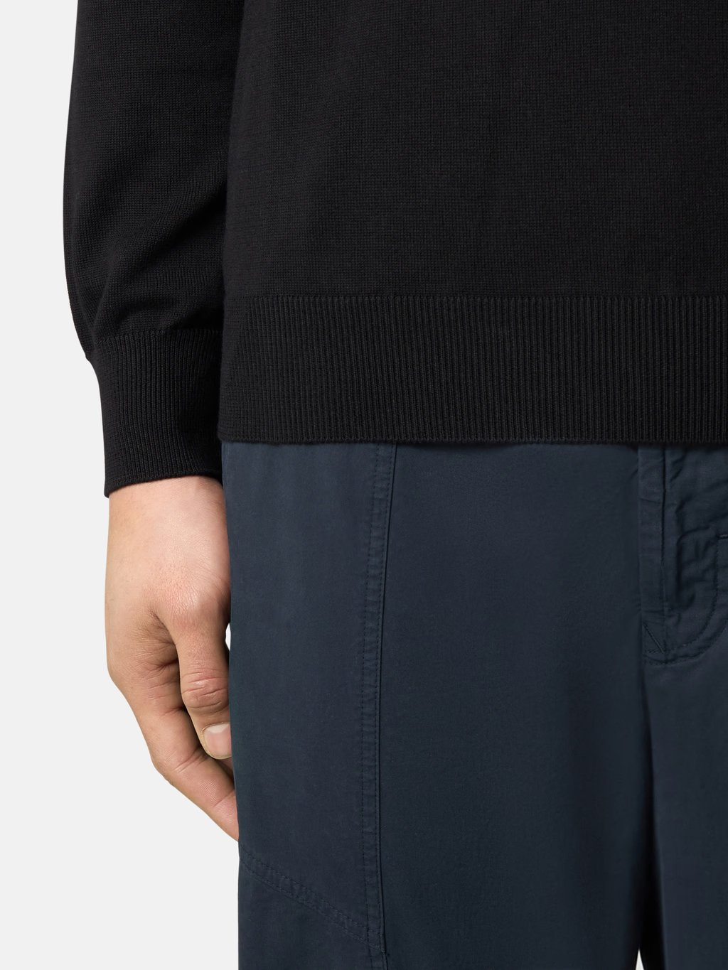 KNITTED ORGANIC COTTON SWEATER BLACK