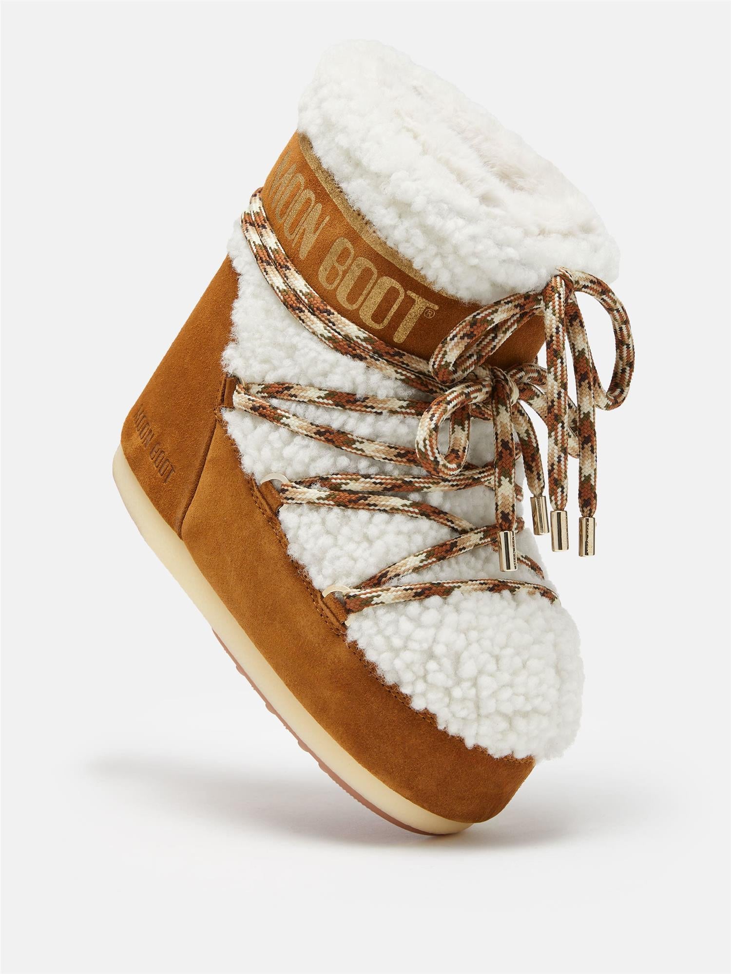 LAB69 ICON LOW SHEARLING BOOTS WHISKY/OFF WHITE