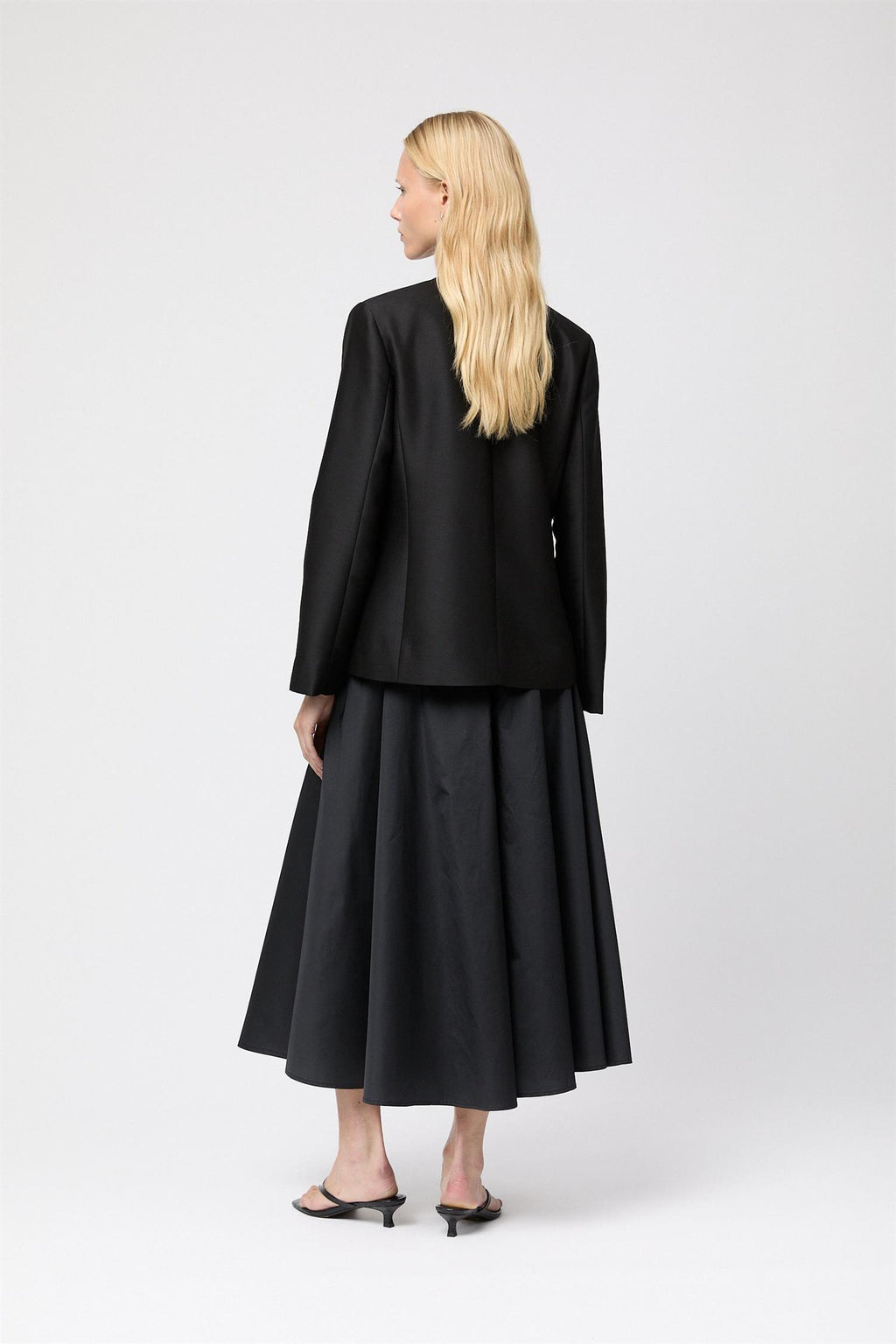 Vivienne Taffeta Midi Skirt Black