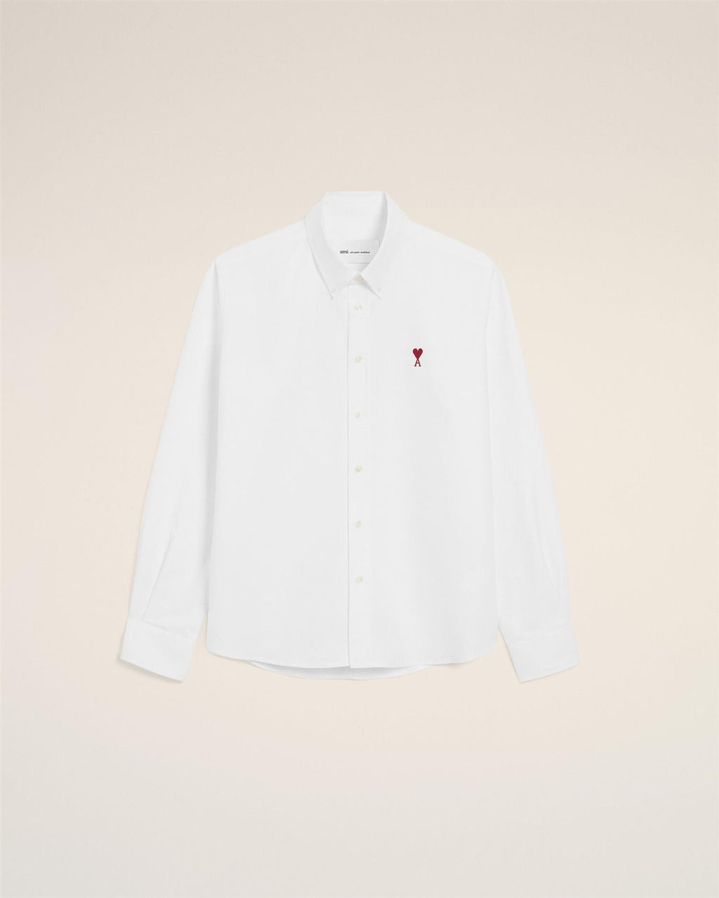 Embroidered AMI DE COEUR OXFORD SHIRT WHITE