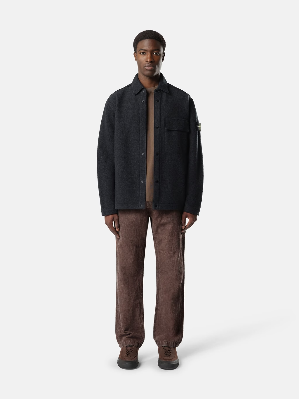 MICRO BOUCLÉ OVERSHIRT NAVY BLUE