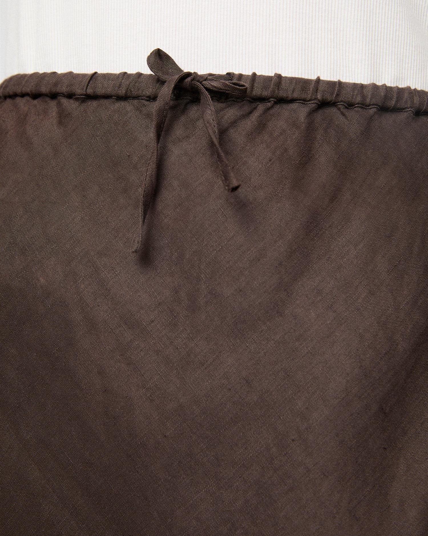 Linen Siena Skirt Chocolate Brown