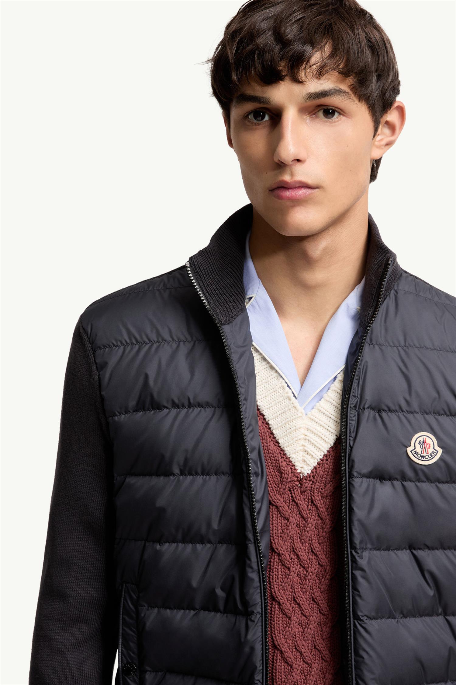 Padded CARDIGAN cotton knit Dark Blue
