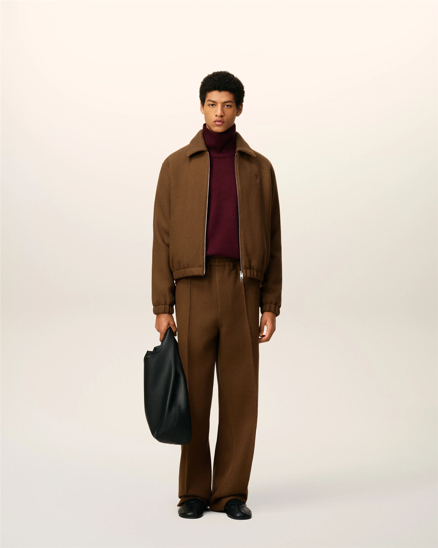 WOOL ADC ZIPPED JACKET HAZELNUT