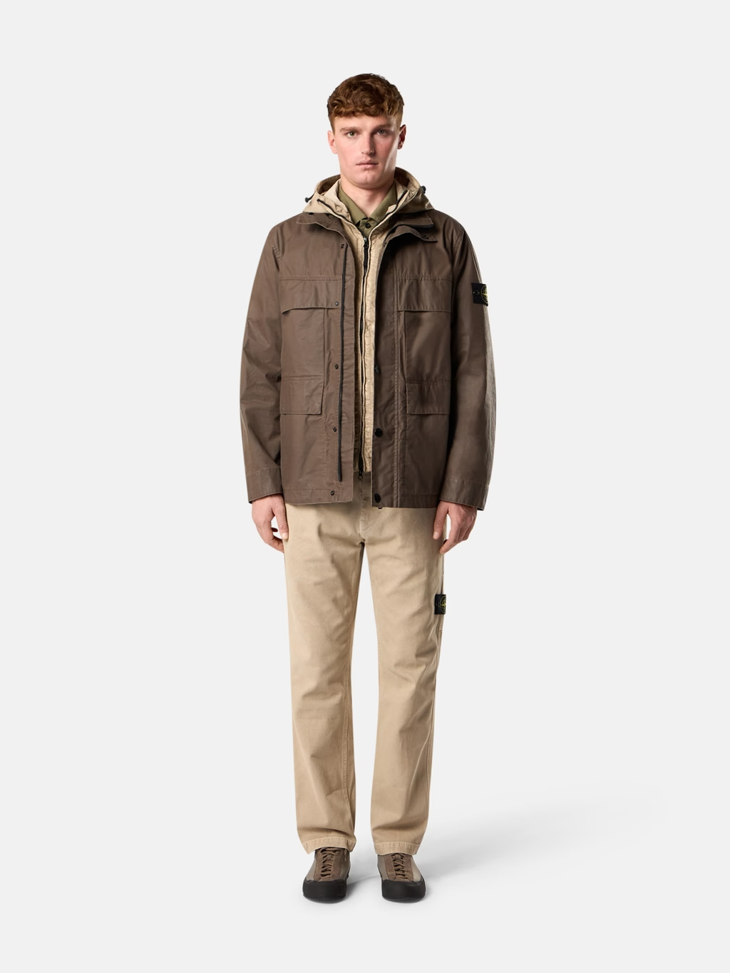 WAXED COTTON FIELD JACKET UMBER