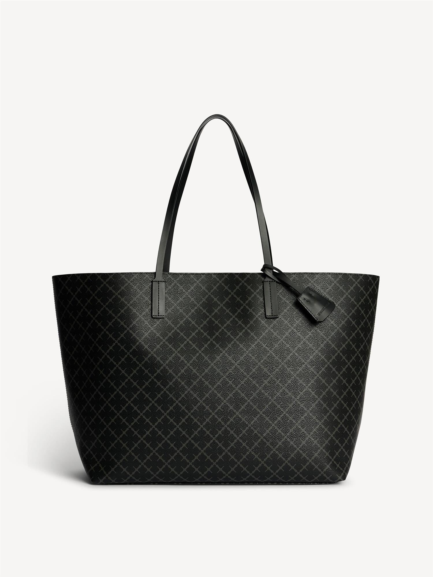 Abi Printed Tote Bag Charcoal