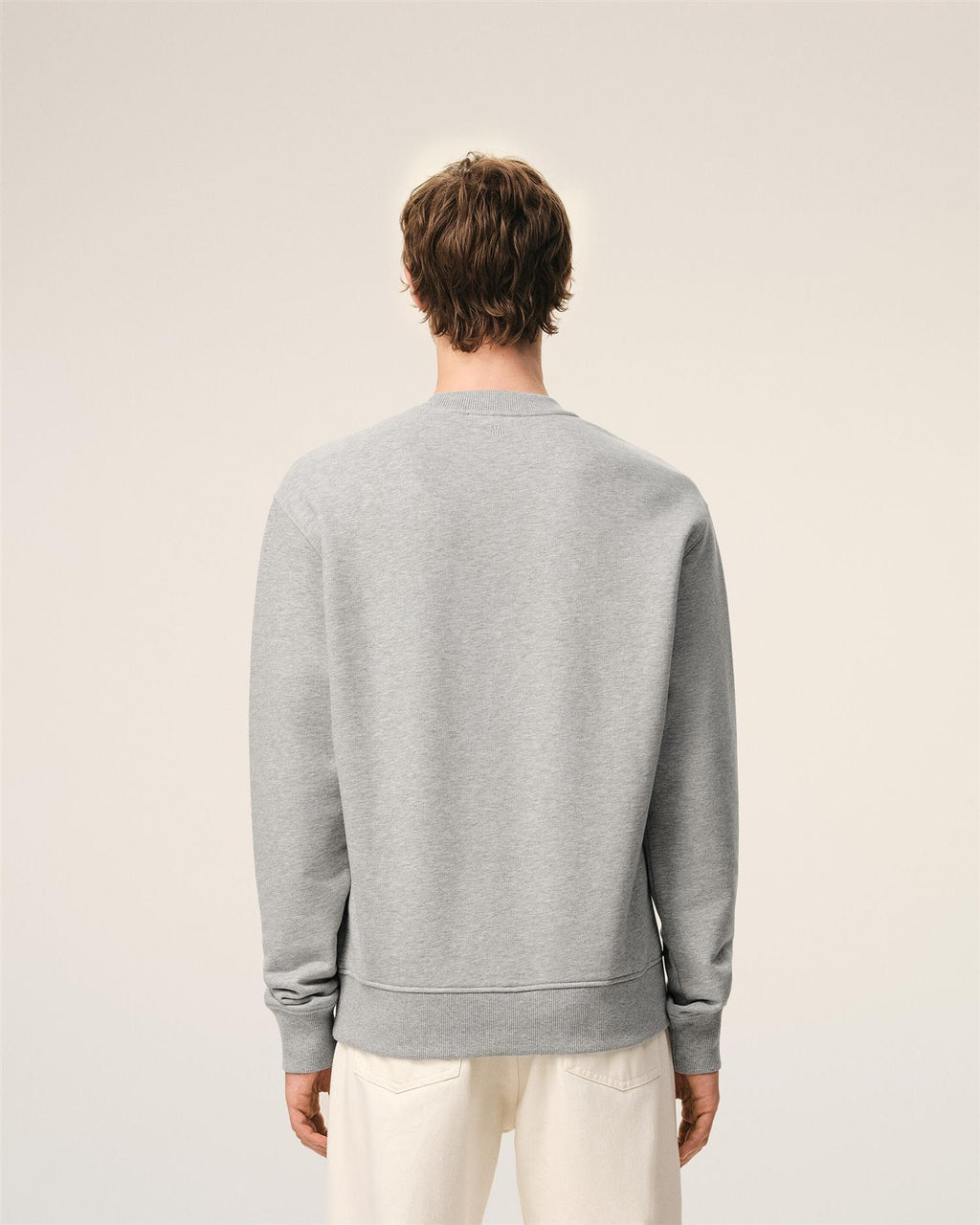 LOOPBACK COTTON ADC Crochet LOGO SWEATSHIRT GREY
