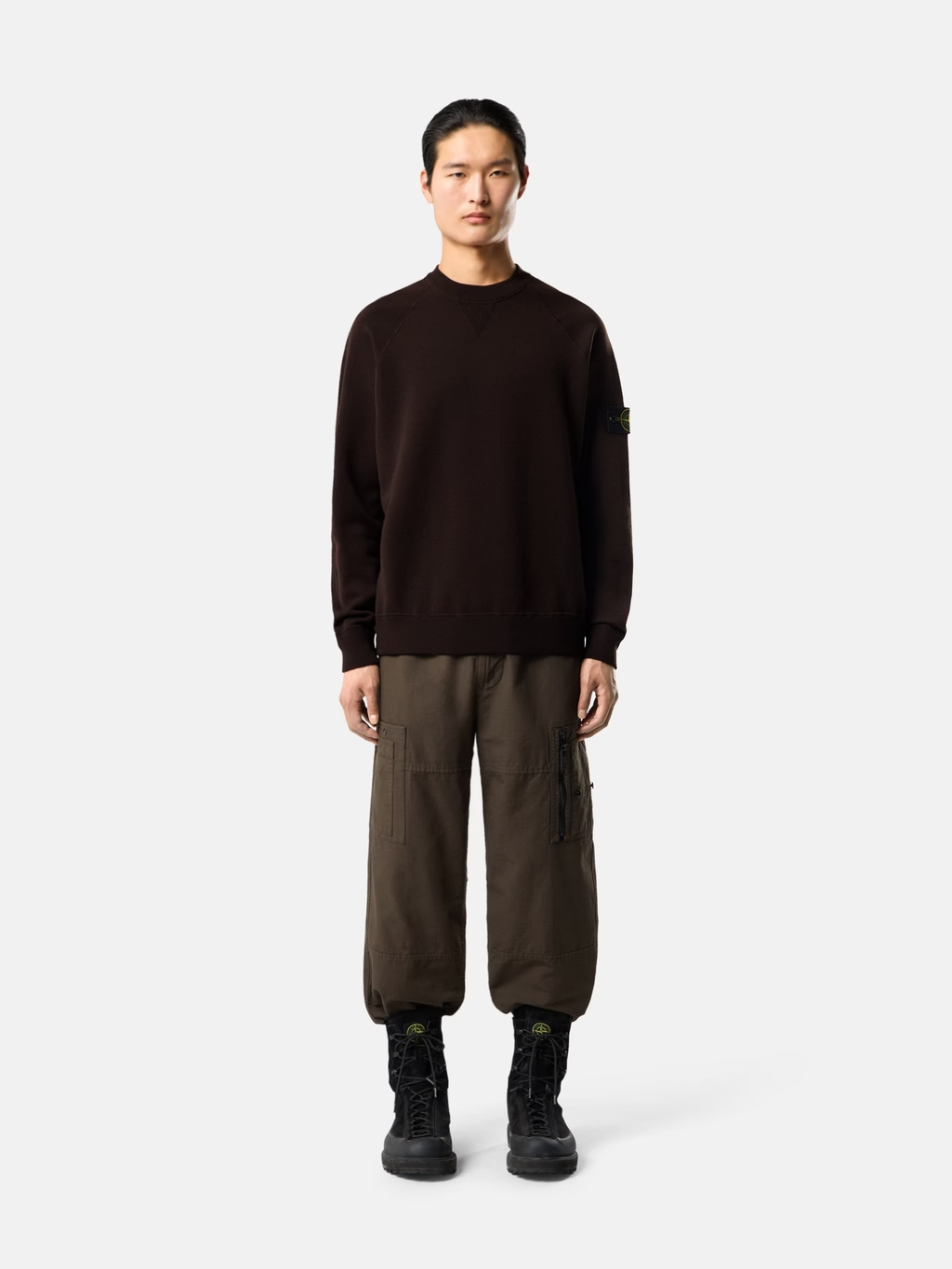 Knitted 12gg Wool Blend Sweater Coal Grey