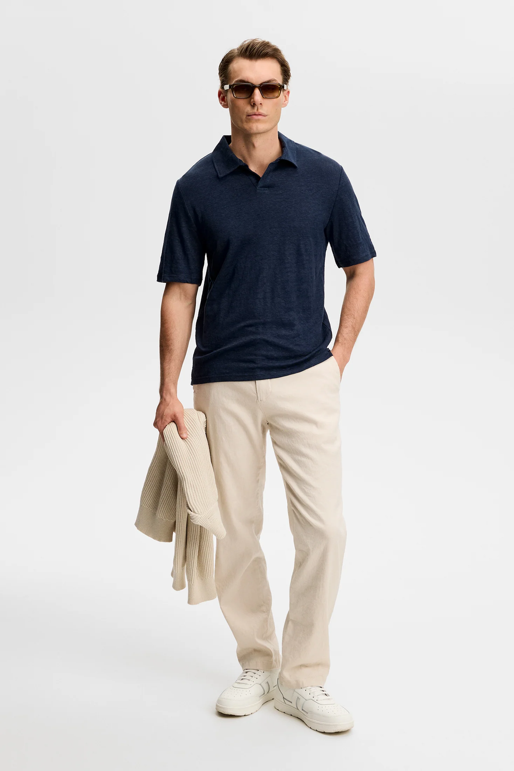 Roy Linen Polo JL Navy