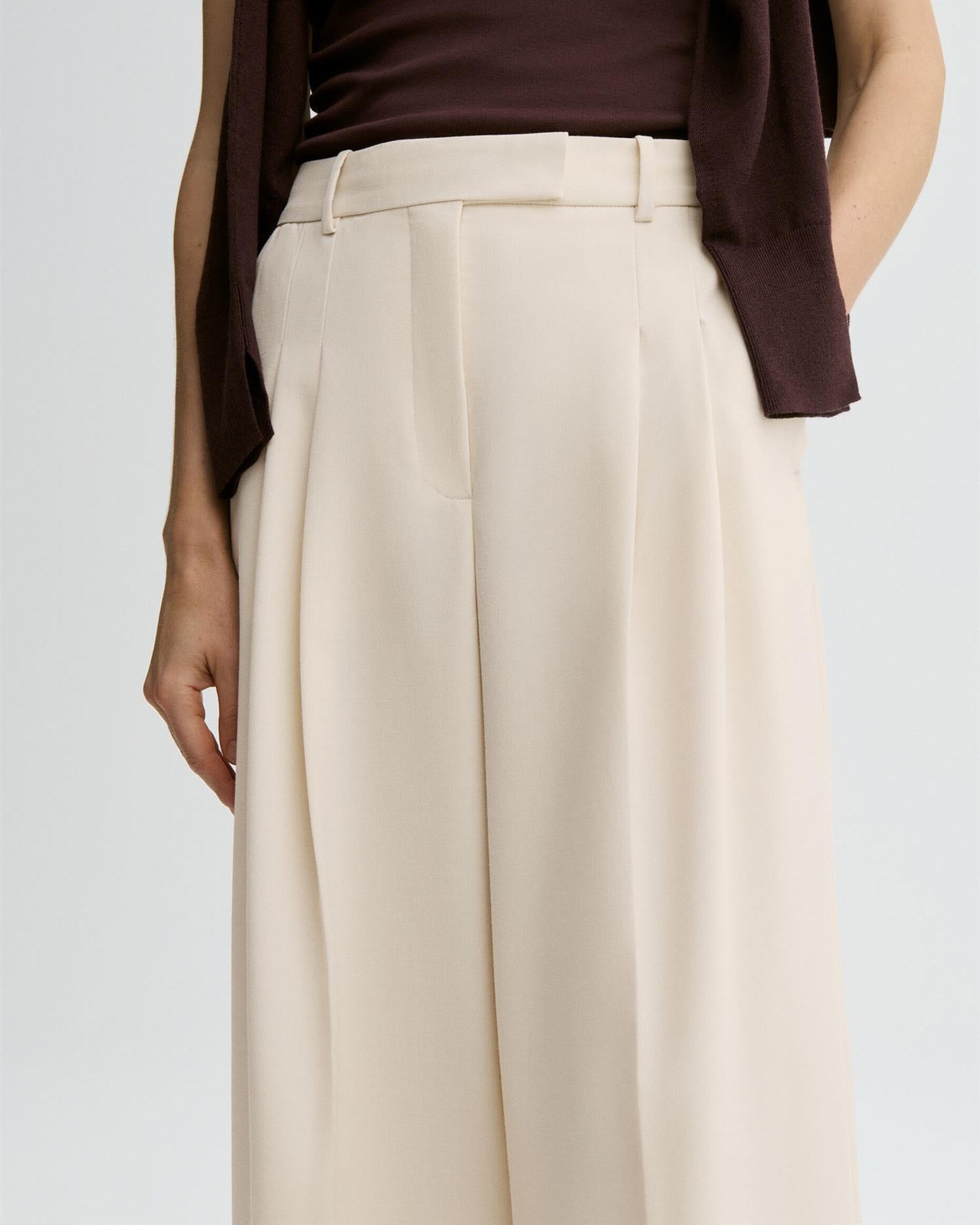 Taalia wide-leg trousers Soft White