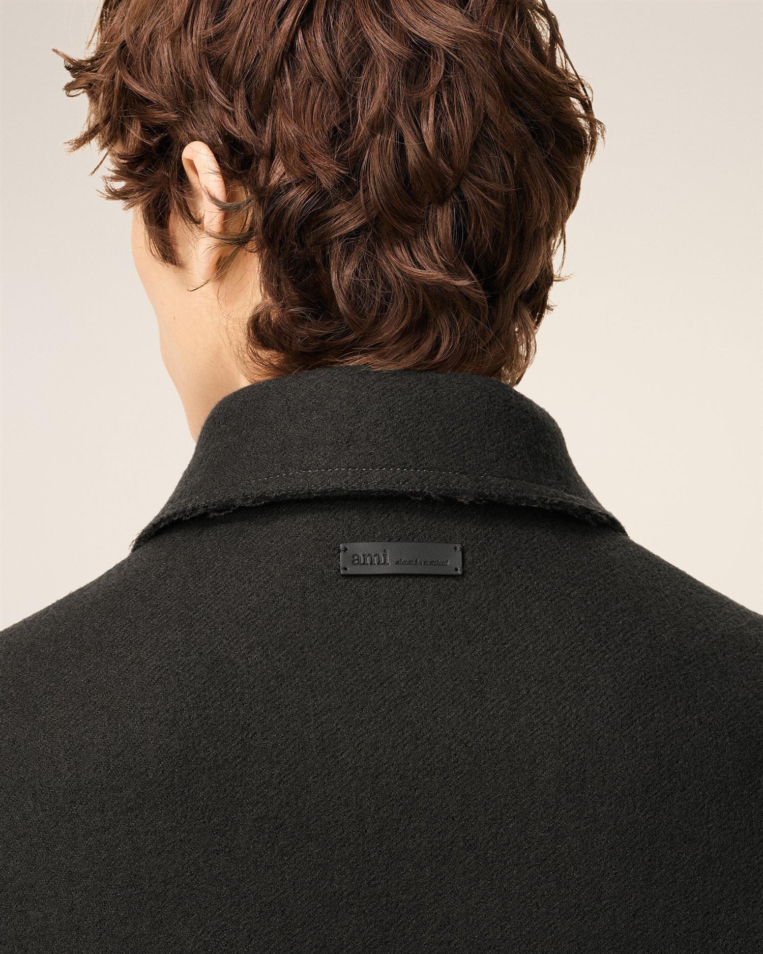 BOILED WOOL BUTTONED JACKET ANTHRACITE