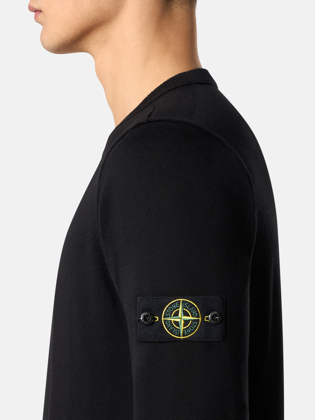 KNITTED ORGANIC COTTON SWEATER BLACK
