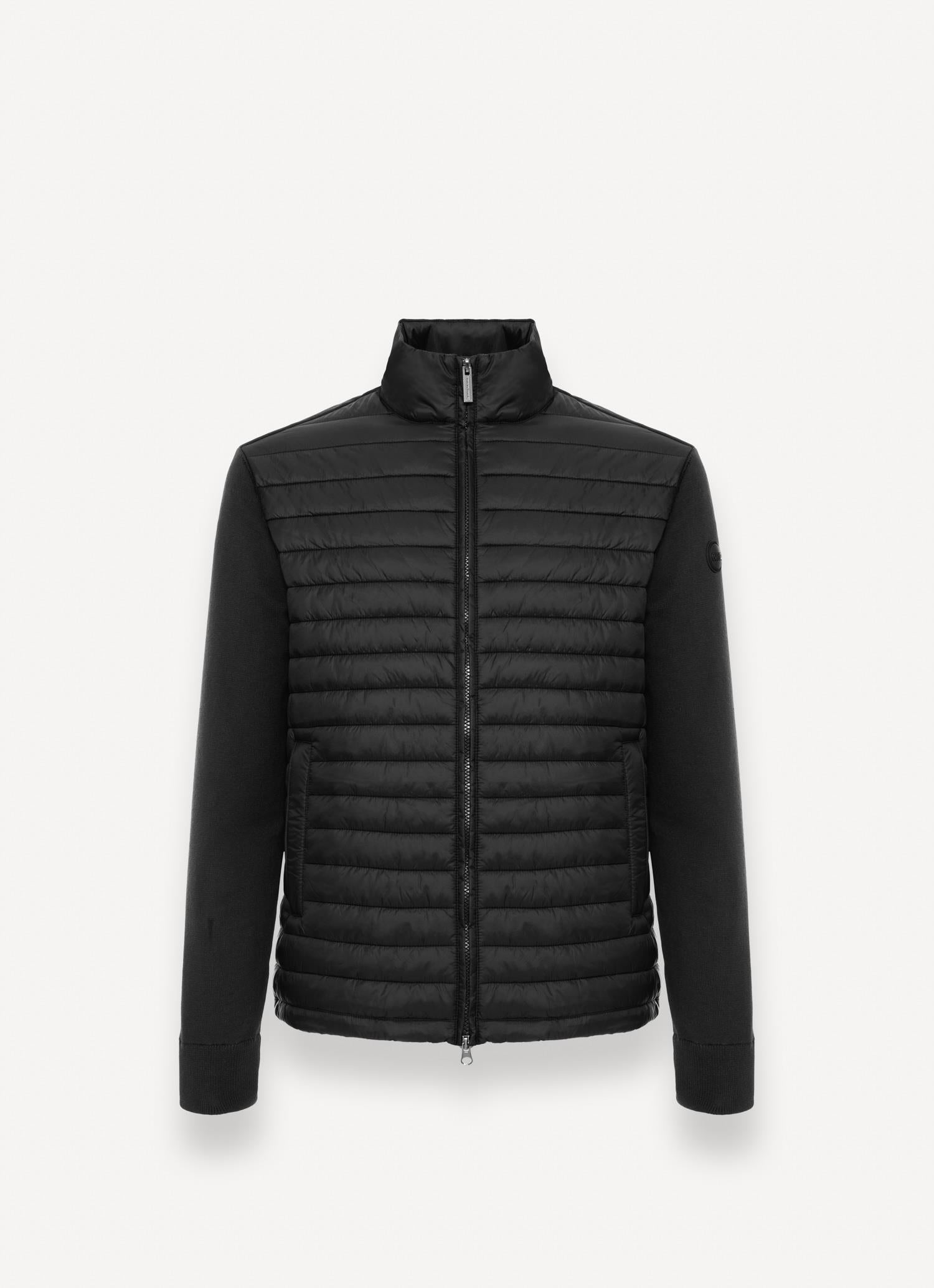 HYBRID KNITTED AND PADDED JACKET BLACK