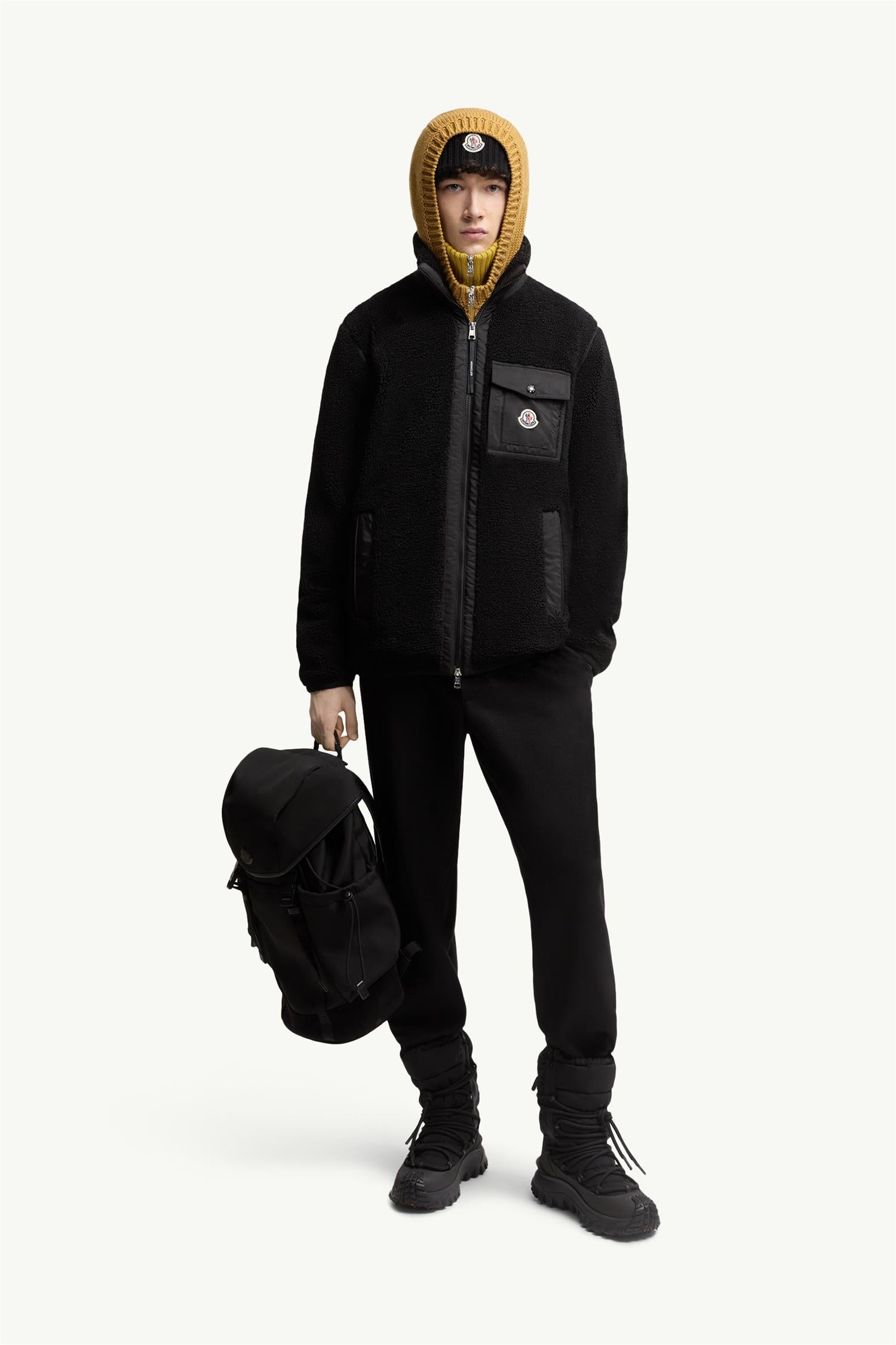 Teddy Fleece Zip-Up Jacket Black