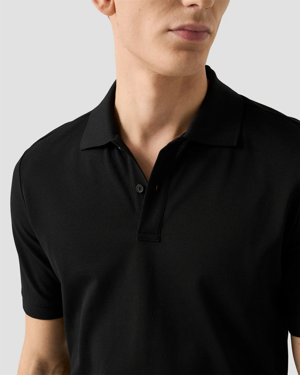 Pima Cotton Pique Polo T-Shirt Black