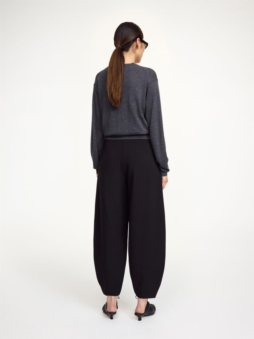 CARLIEN Polyester Viscose Trousers Black
