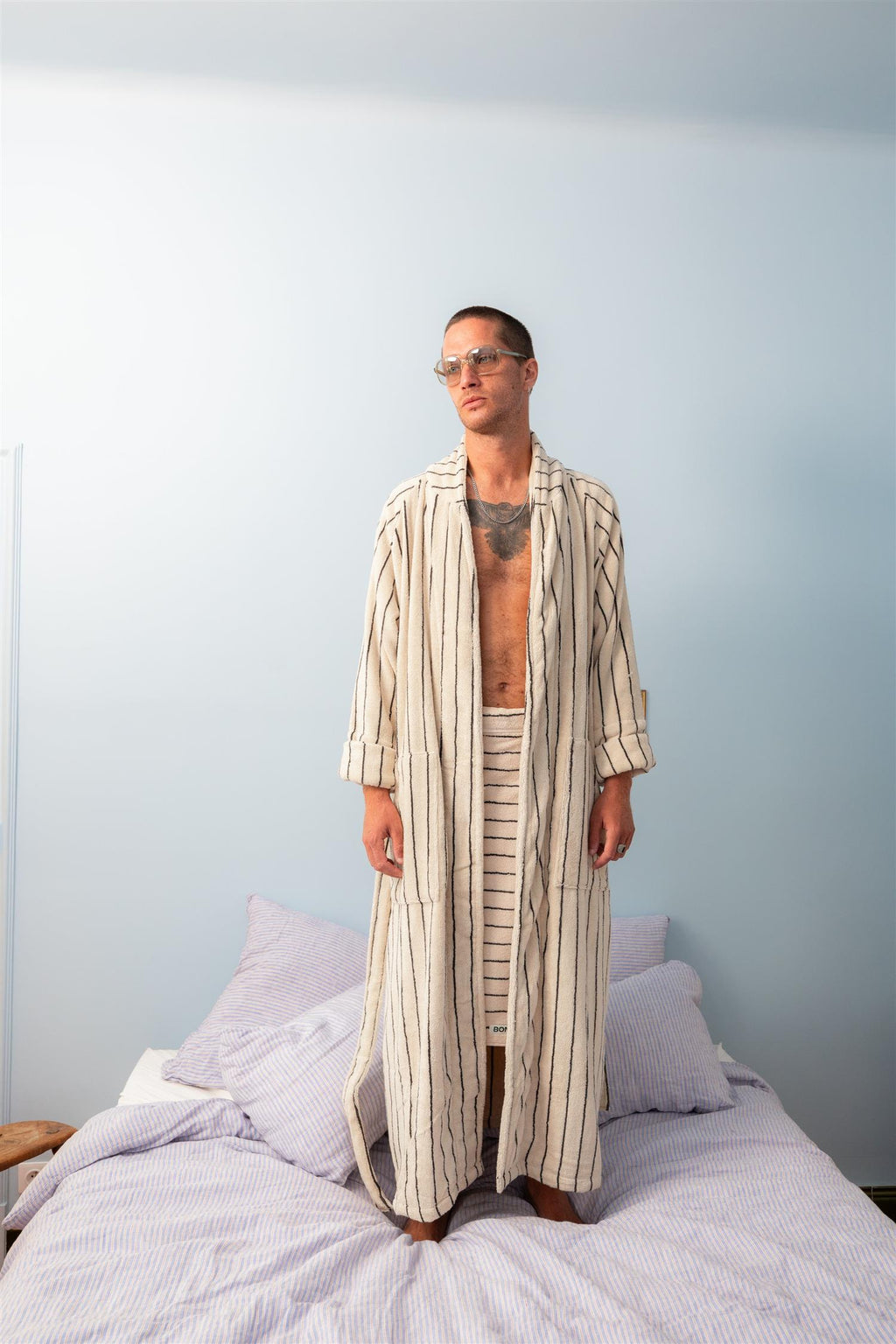 NARAM BATHROBE creme/ink