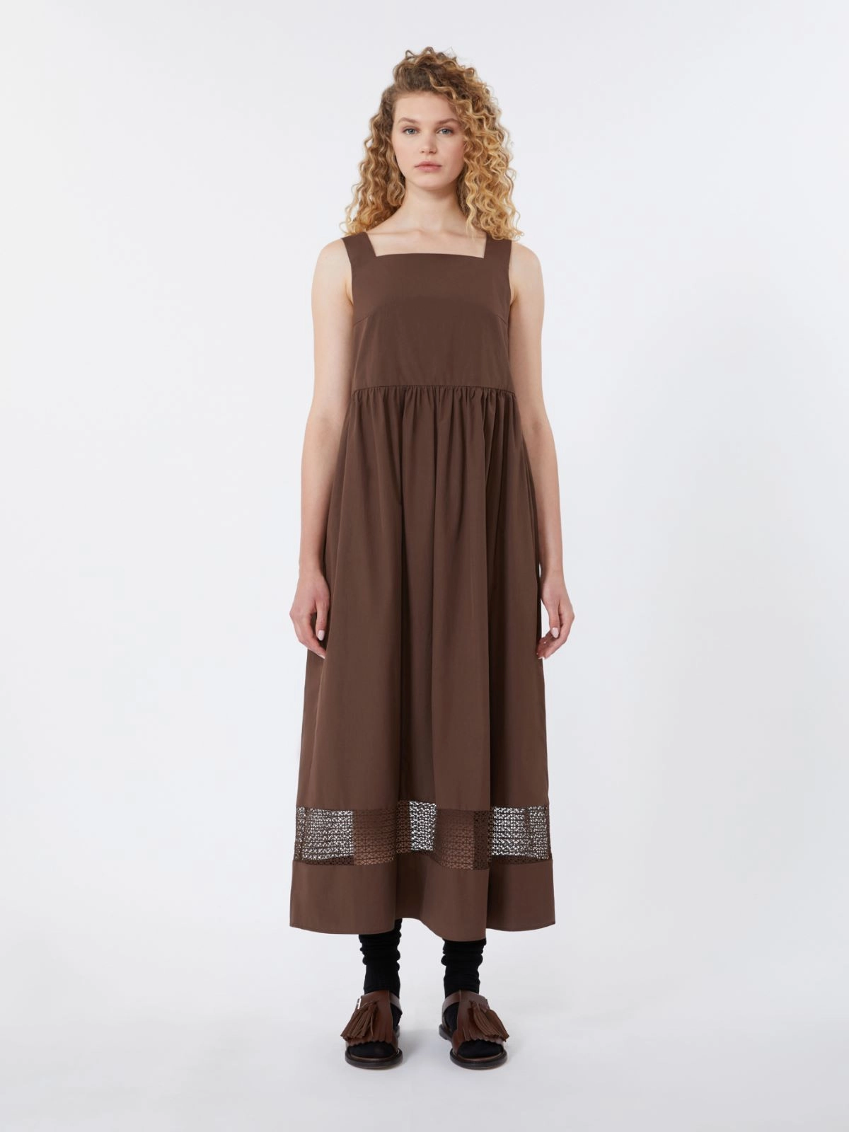 GOLA Cotton Poplin Sleeveless Dress CHOCOLATE